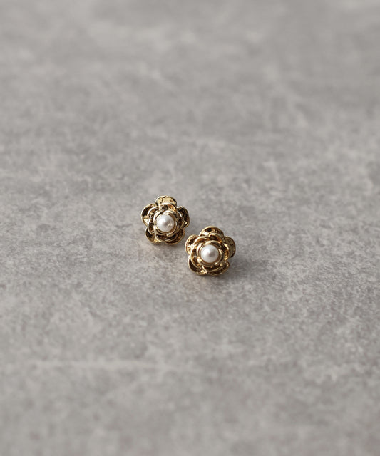 パール付きバラピアス / ニッケルフリー【ネコポス】