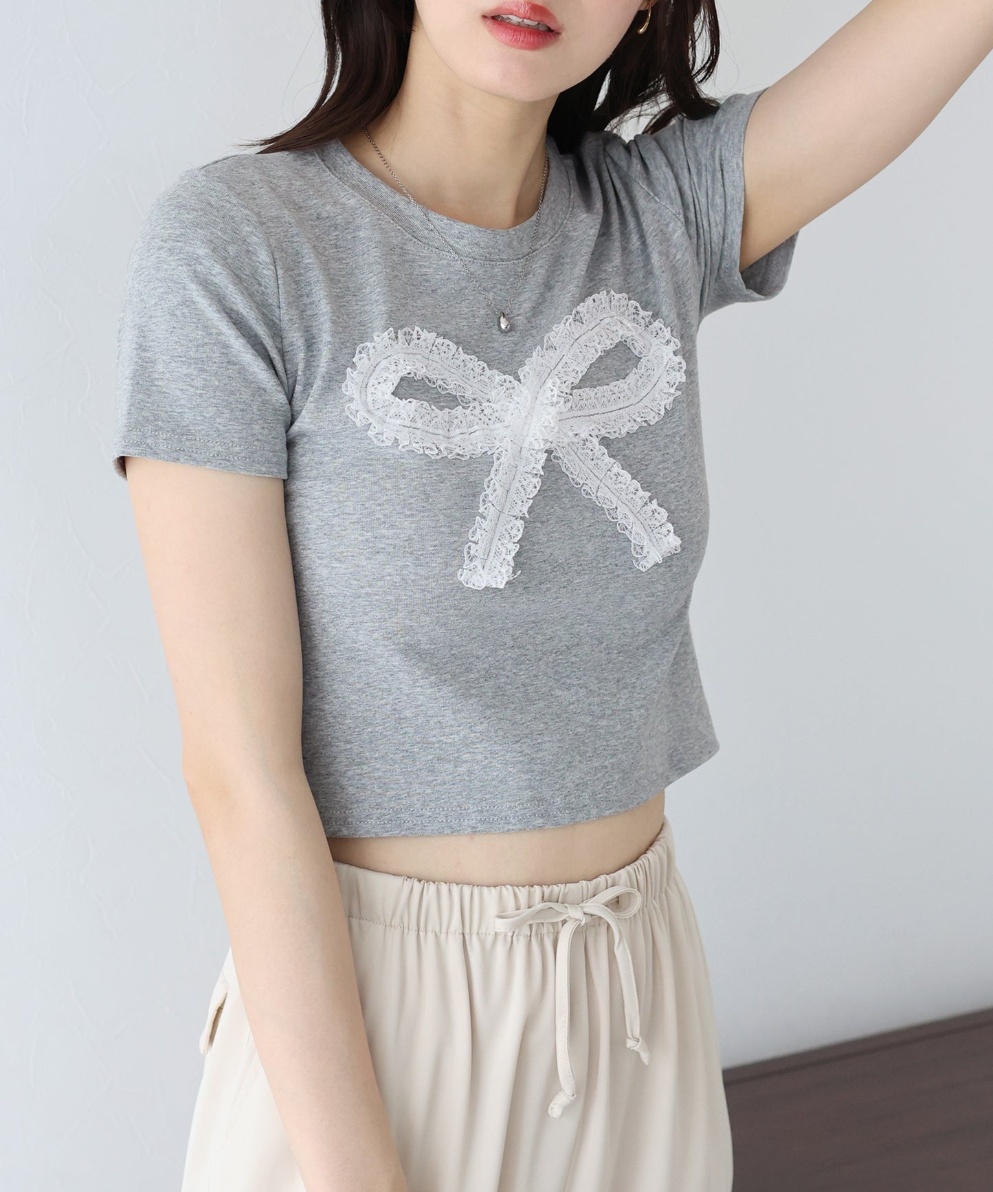 【SALE】レースリボンTシャツ【ネコポス】