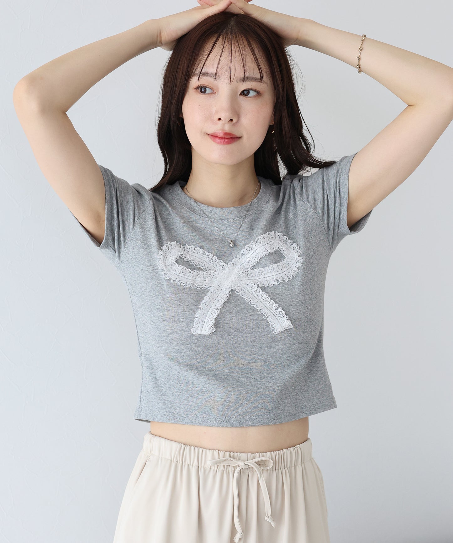 【SALE】レースリボンTシャツ【ネコポス】