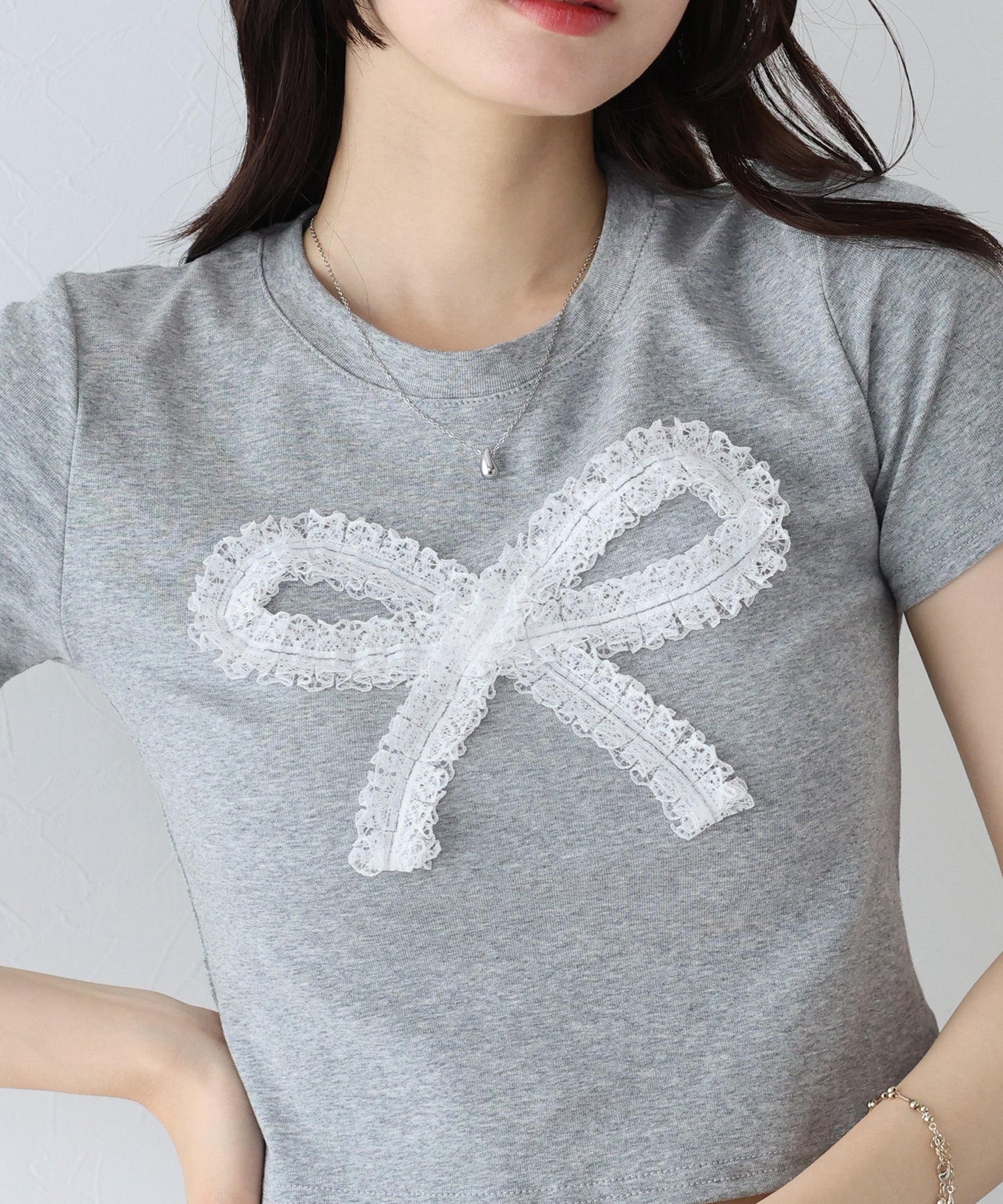 【SALE】レースリボンTシャツ【ネコポス】