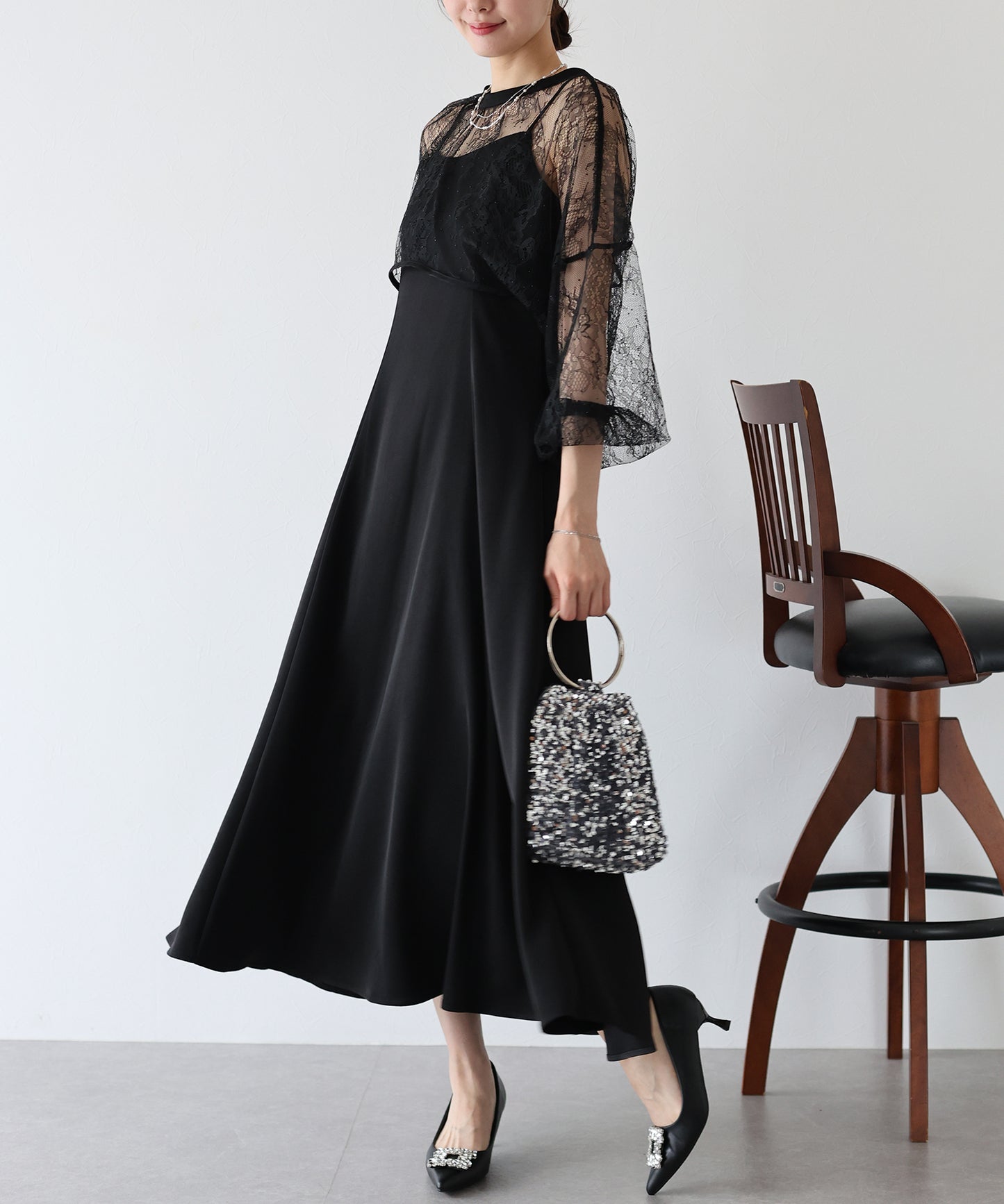 【SALE】レースボレロ×マーメイドワンピースドレス