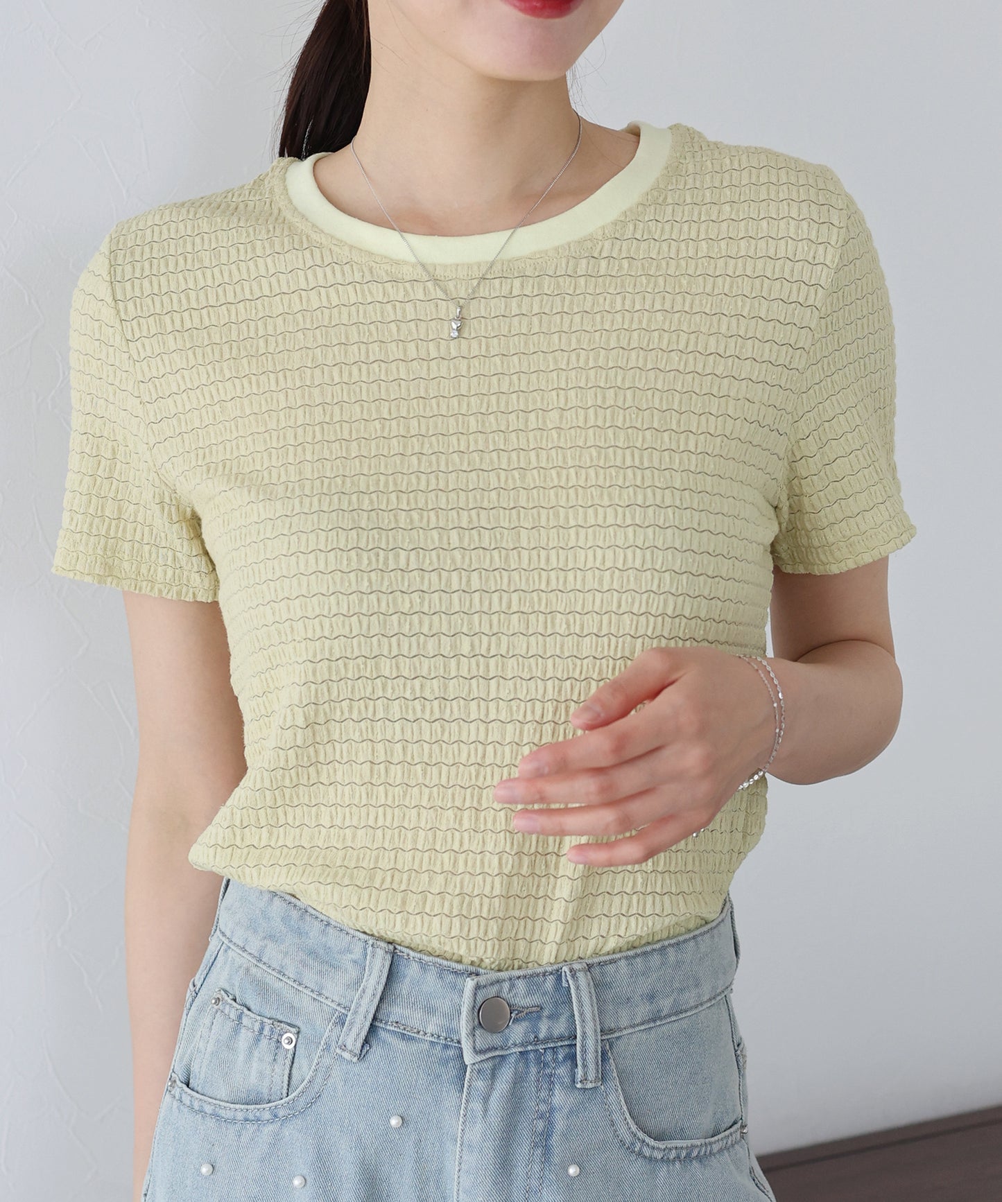 【SALE】襟配色ボーダーTシャツ【ネコポス】