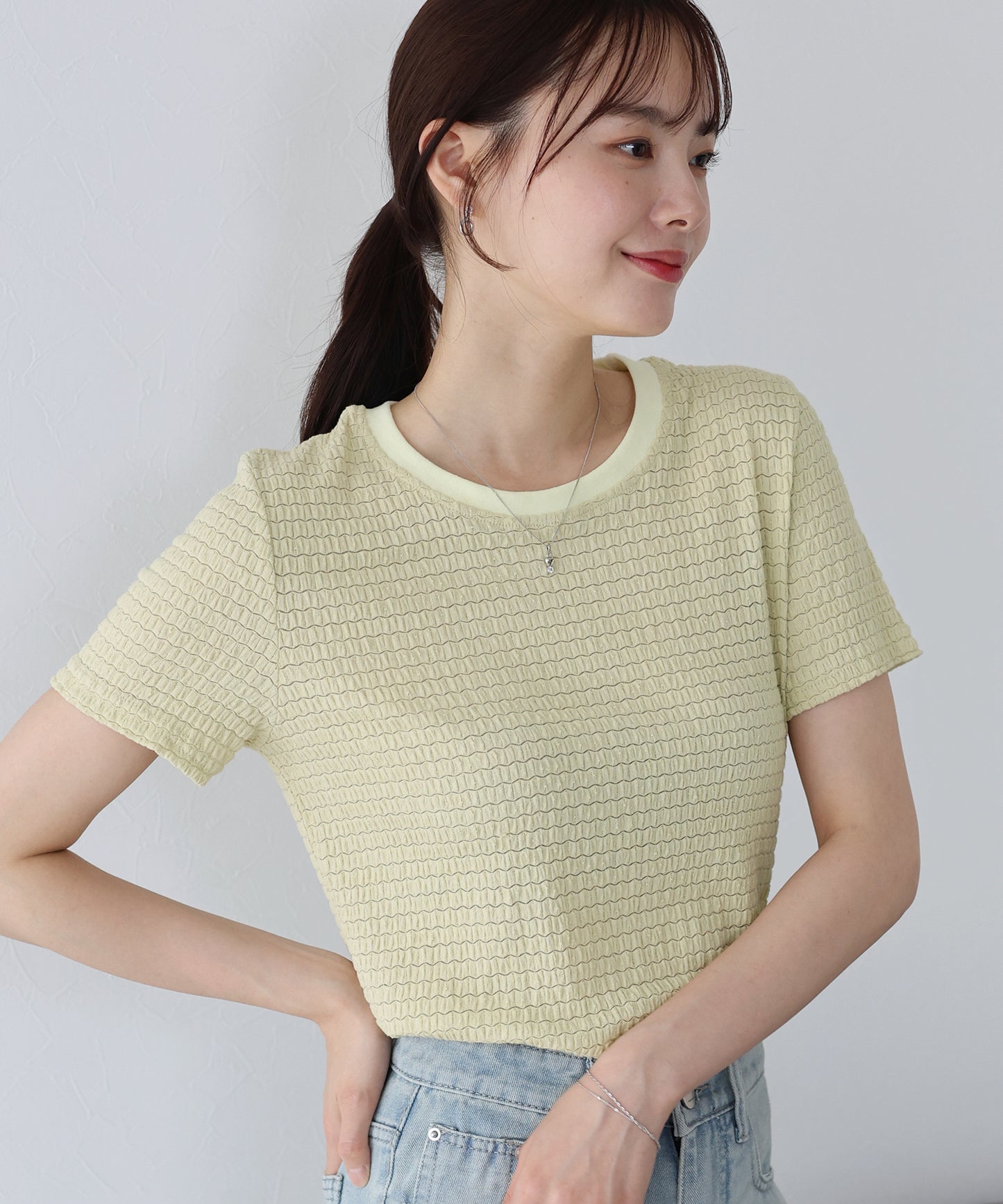 【SALE】襟配色ボーダーTシャツ【ネコポス】