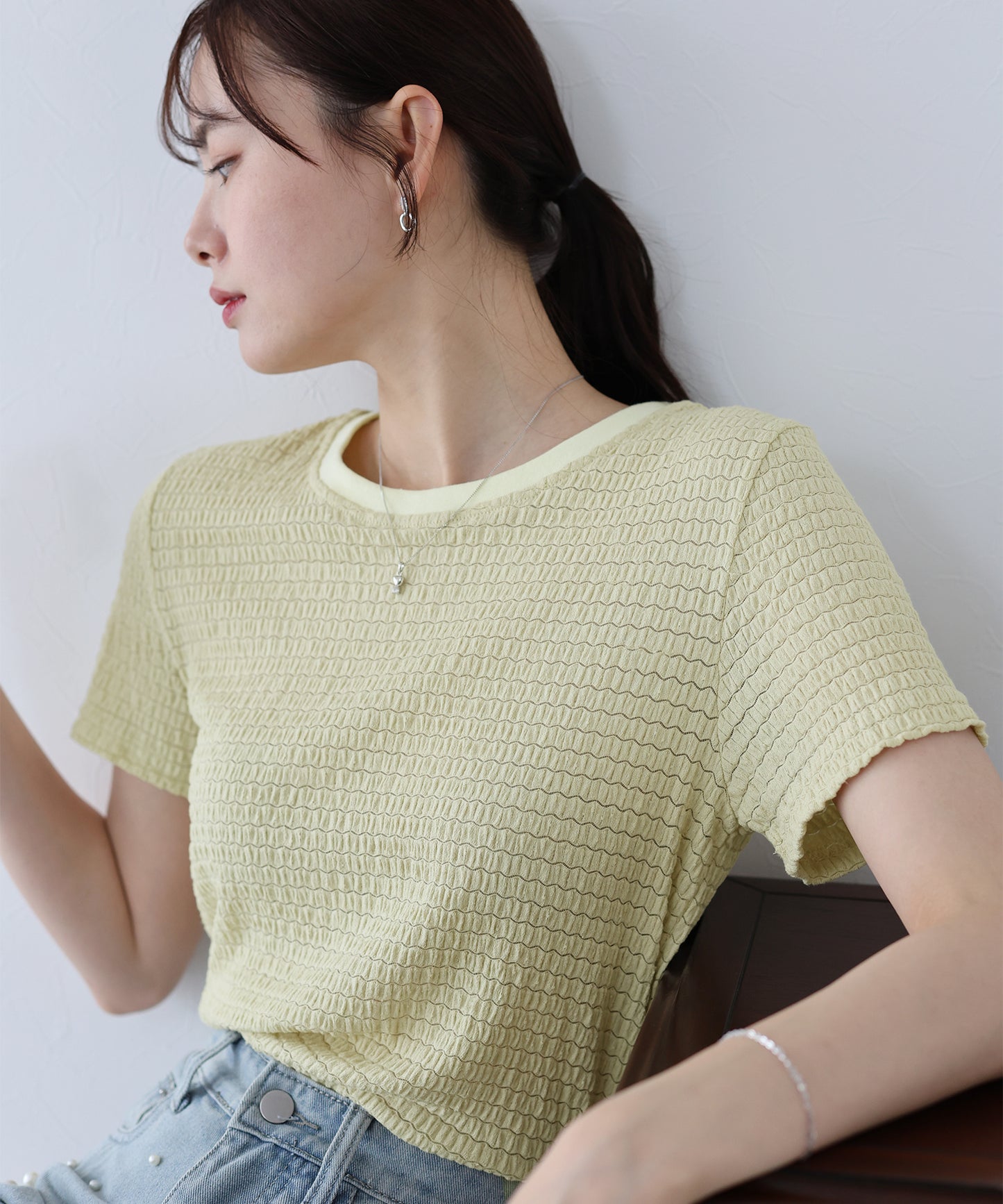 【SALE】襟配色ボーダーTシャツ【ネコポス】