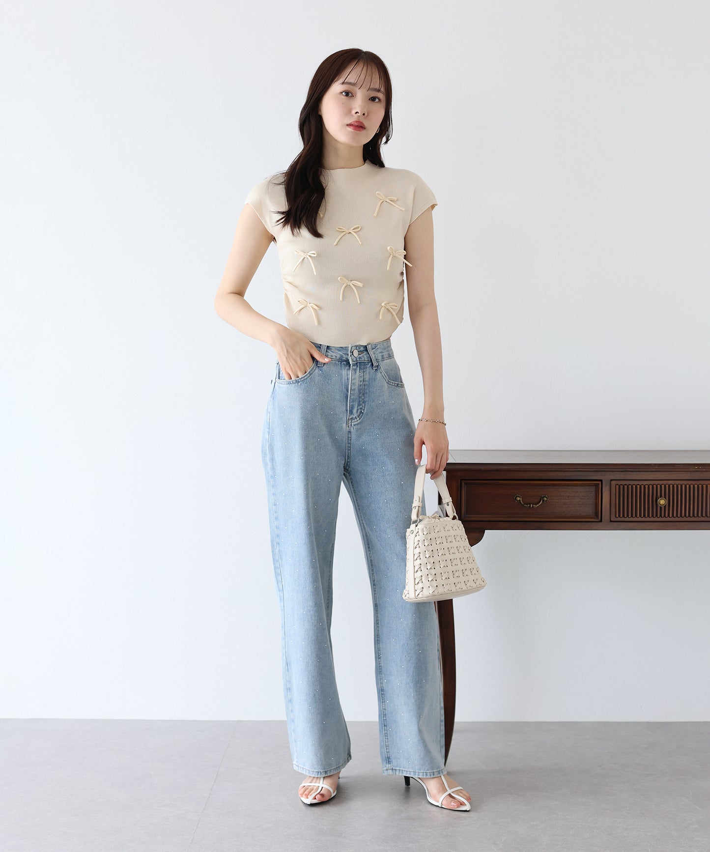 【SALE】リボンフレンチニット【ネコポス】