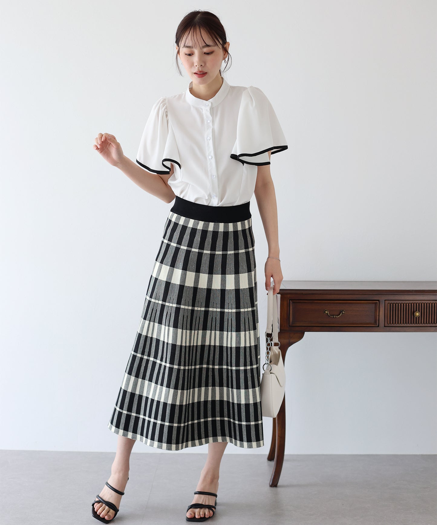 【SALE】チェックニットスカート