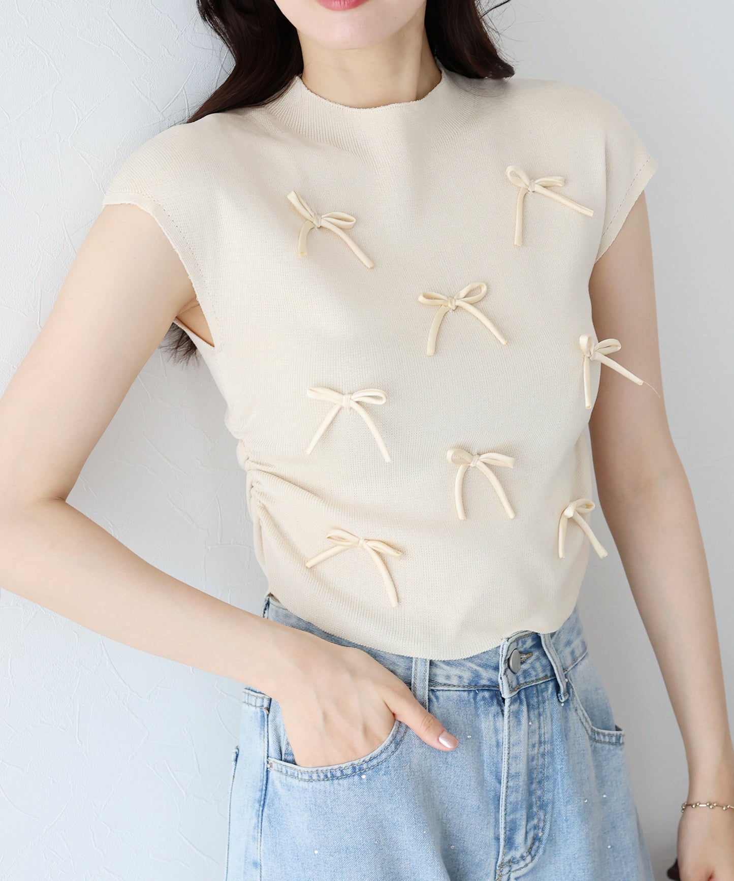 【SALE】リボンフレンチニット【ネコポス】