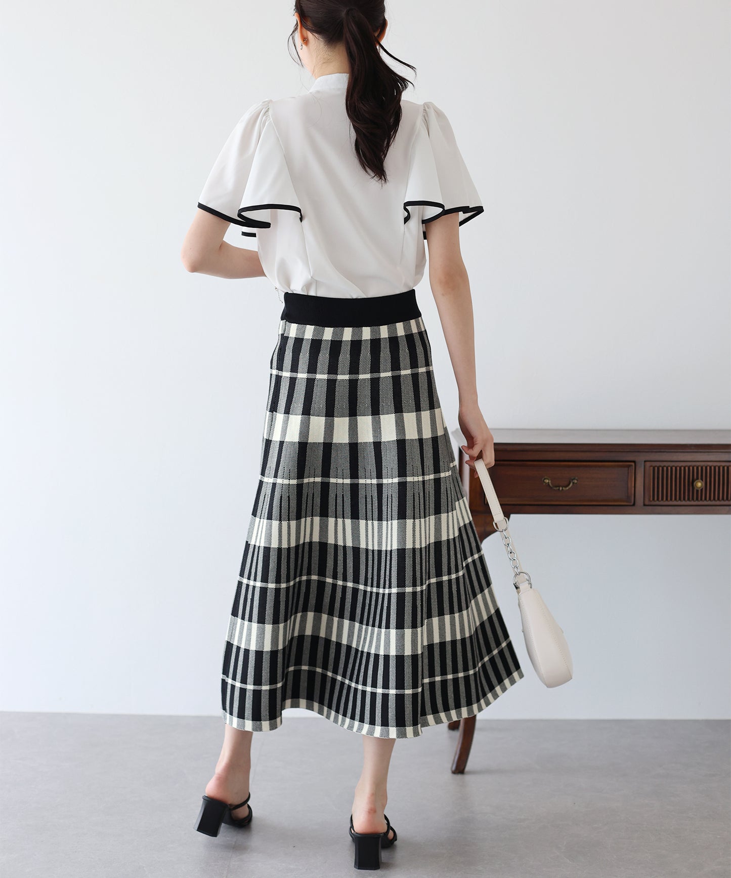 【SALE】チェックニットスカート