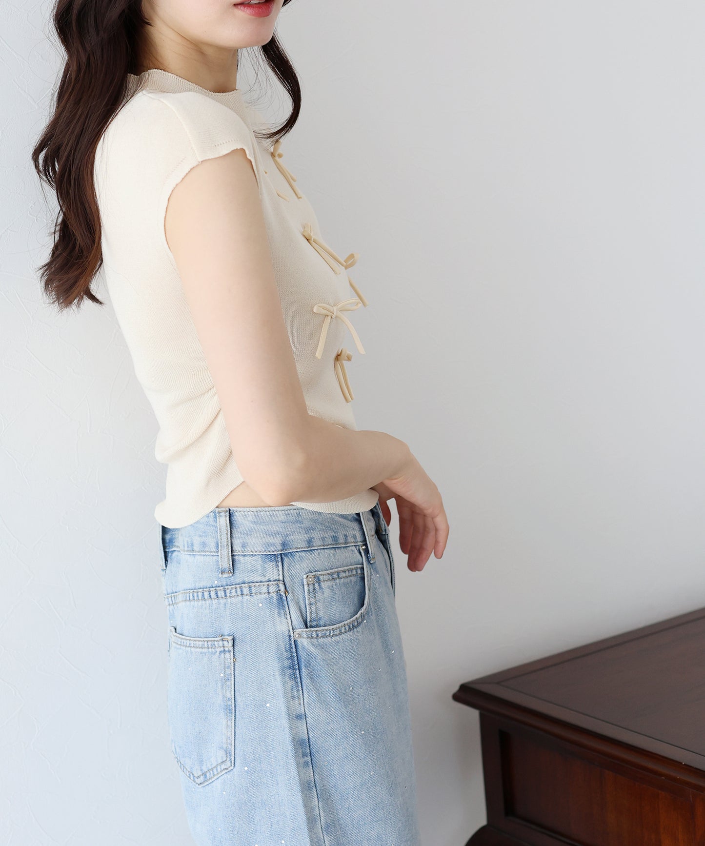 【SALE】リボンフレンチニット【ネコポス】