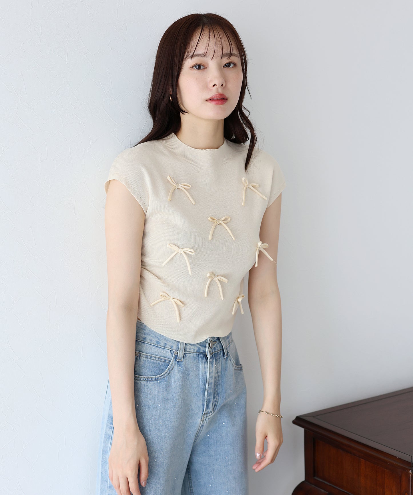 【SALE】リボンフレンチニット【ネコポス】