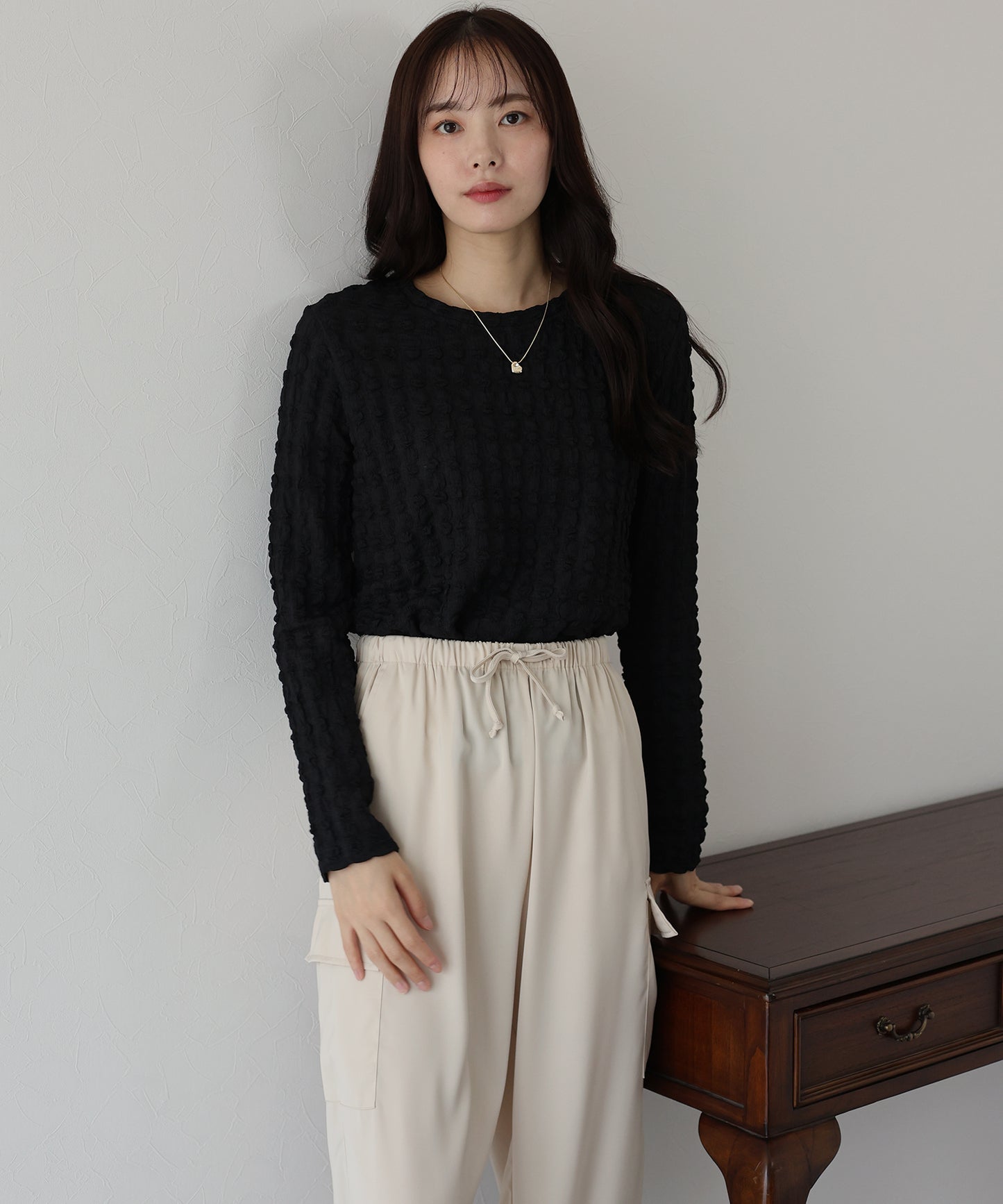 【TIME SALE】ポコポコジャガードカットソー