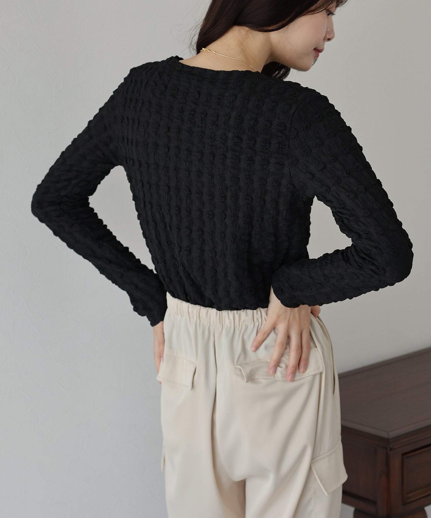 【TIME SALE】ポコポコジャガードカットソー