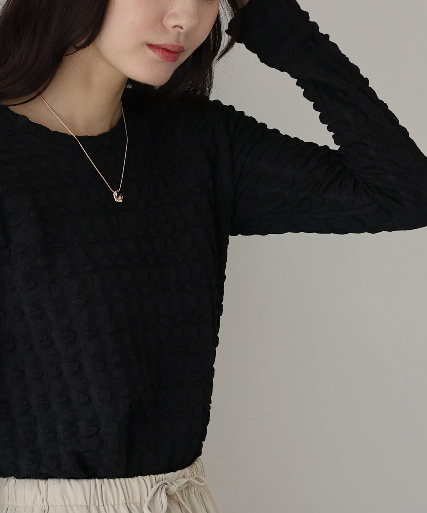 【TIME SALE】ポコポコジャガードカットソー