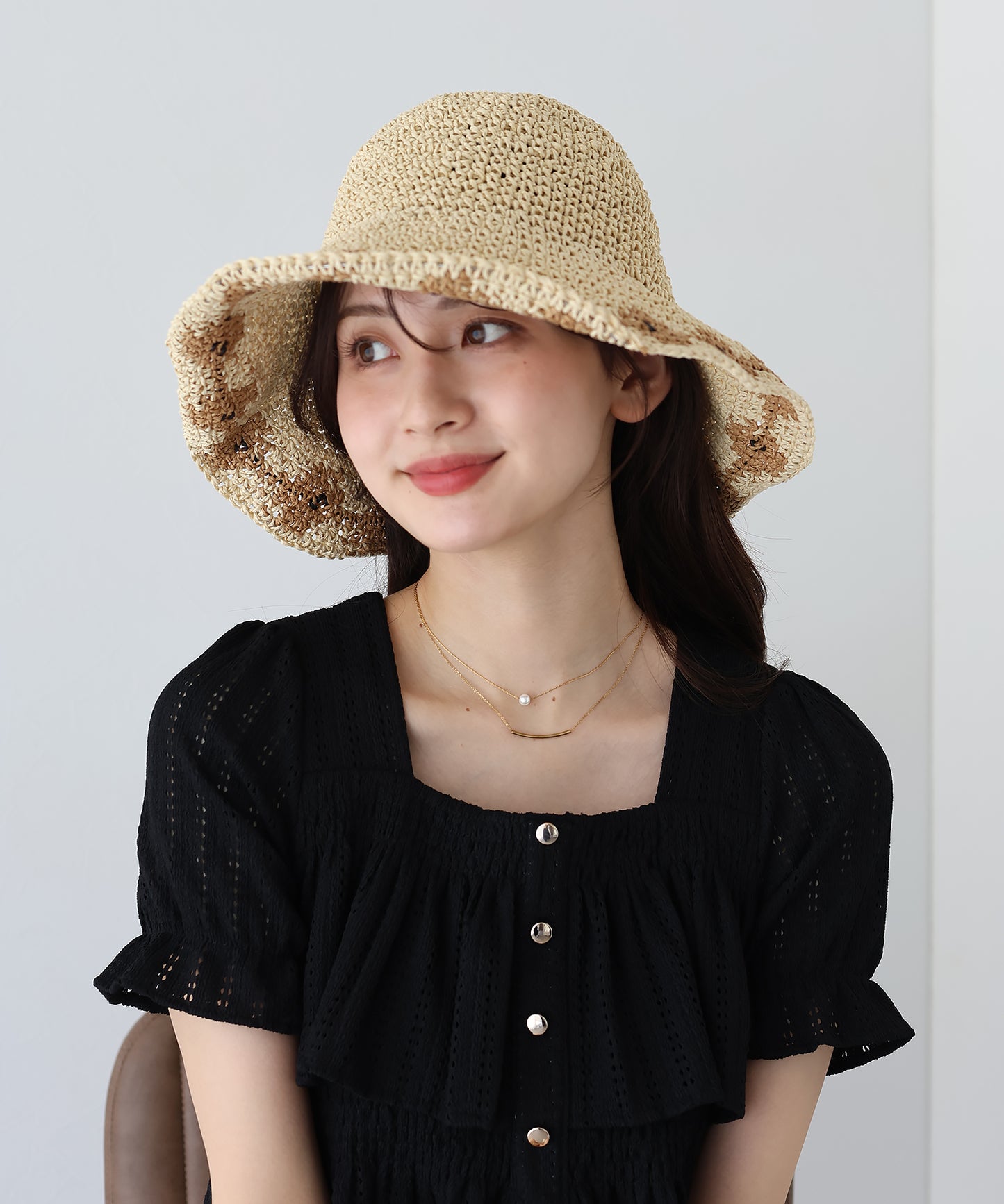 【TIME SALE】配色フラワーバケットハット