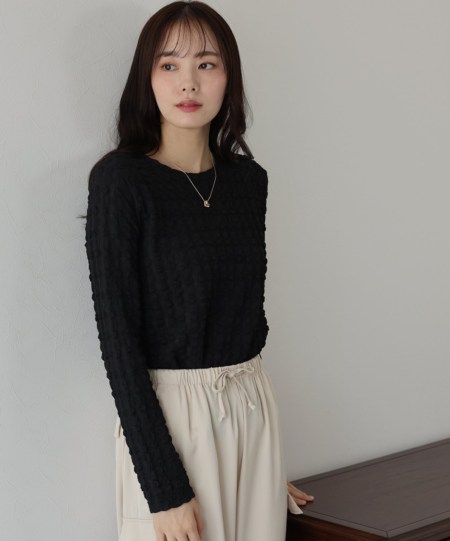 【TIME SALE】ポコポコジャガードカットソー