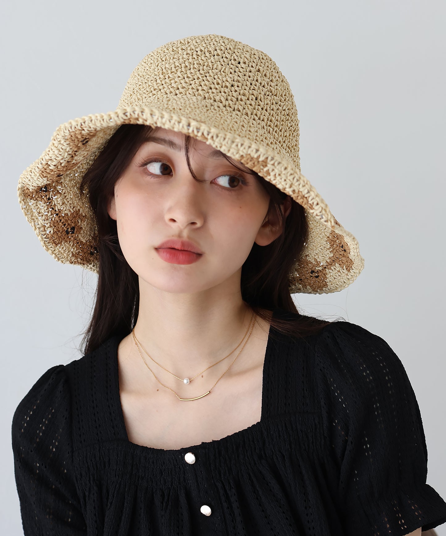 【TIME SALE】配色フラワーバケットハット