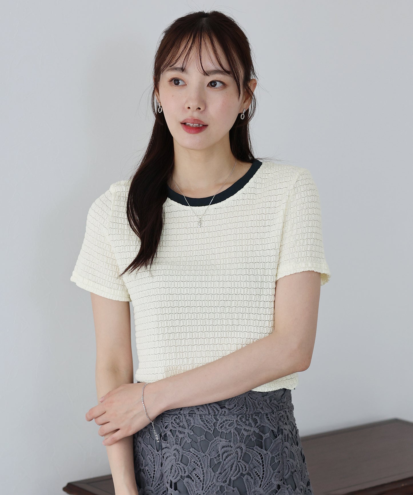 【SALE】襟配色ボーダーTシャツ【ネコポス】