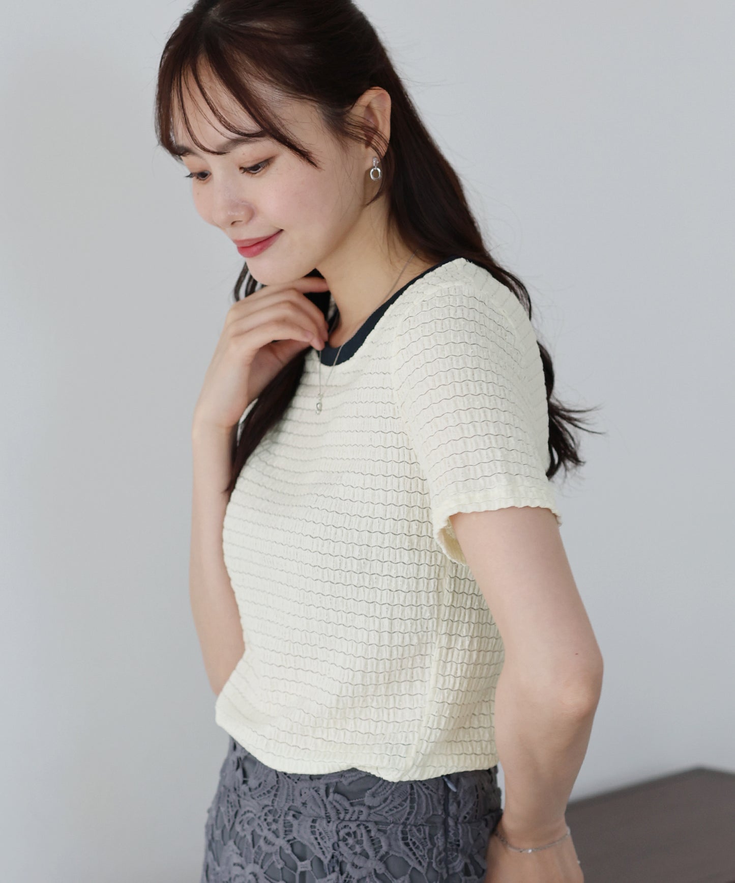 【SALE】襟配色ボーダーTシャツ【ネコポス】