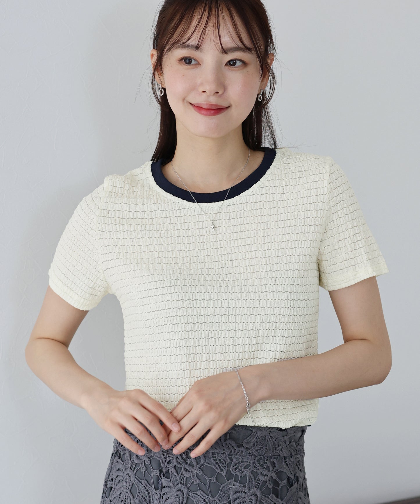 【SALE】襟配色ボーダーTシャツ【ネコポス】