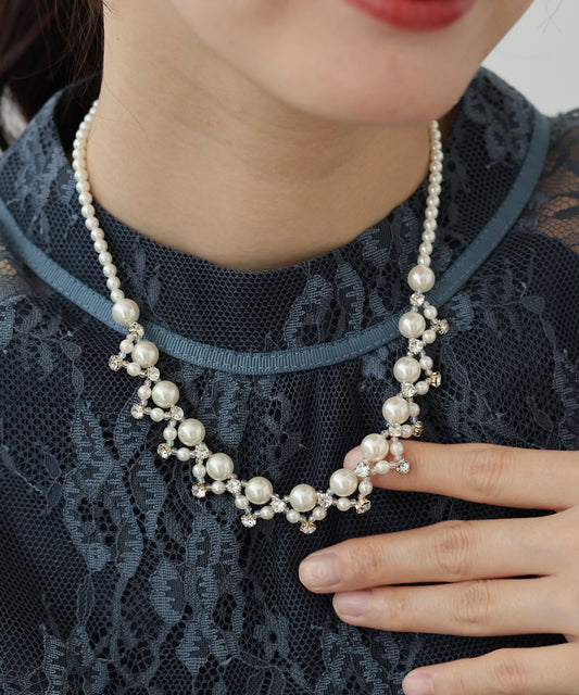 パール&ビジューネックレス【ネコポス】