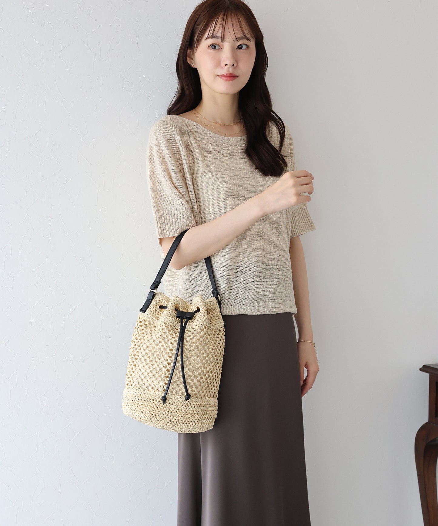 【TIME SALE】クロシェ2WAYかごバッグ