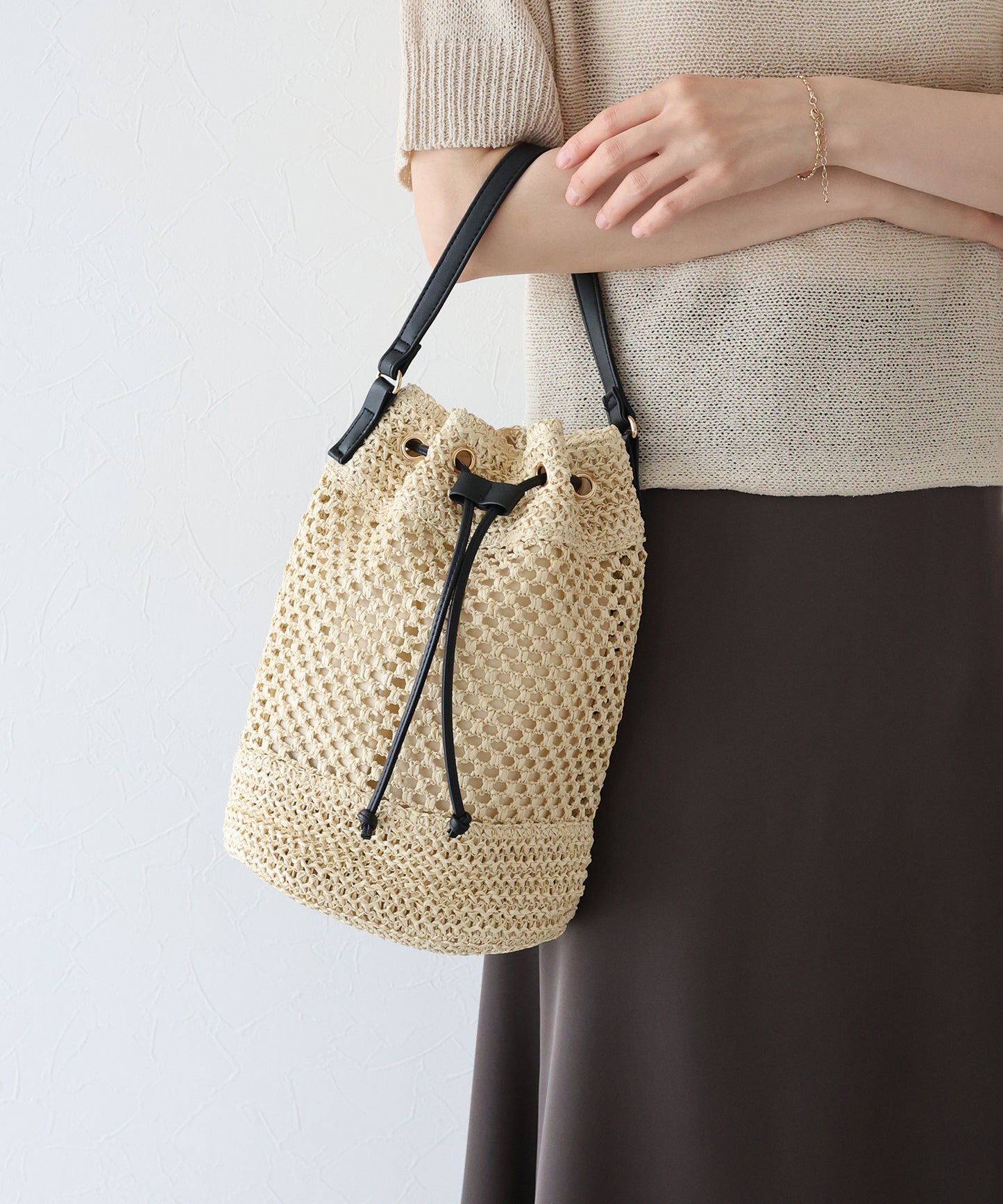 【TIME SALE】クロシェ2WAYかごバッグ