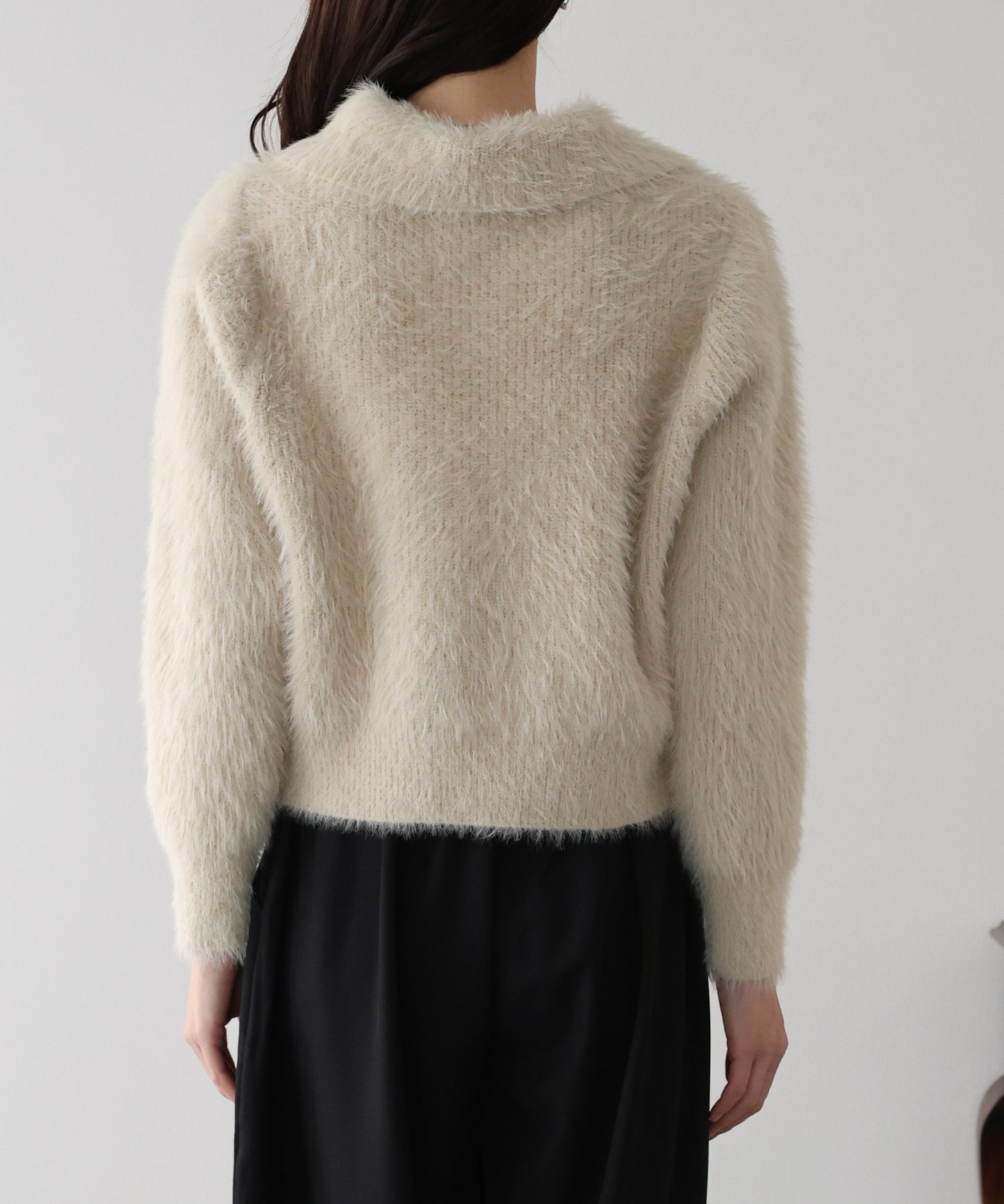 【早割5%OFF】シャギーポロ襟カーディガン