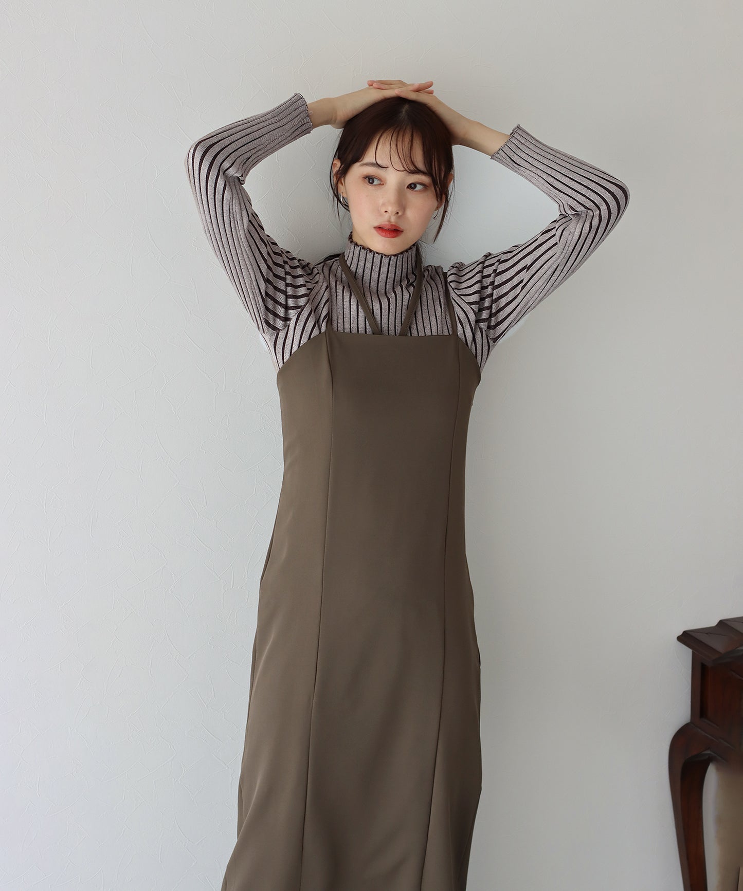 【TIME SALE】配色&無地ワイドリブハイネックニット