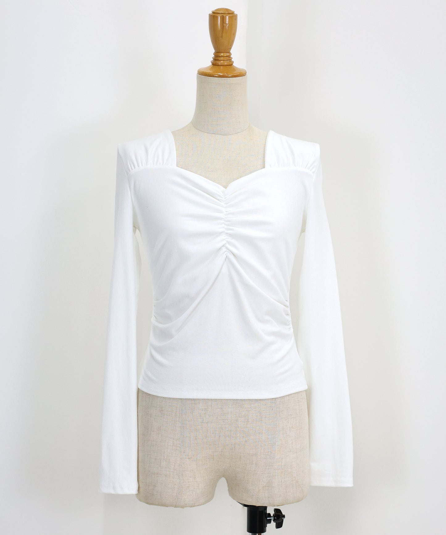 ハートネックギャザーカットソー【ネコポス】