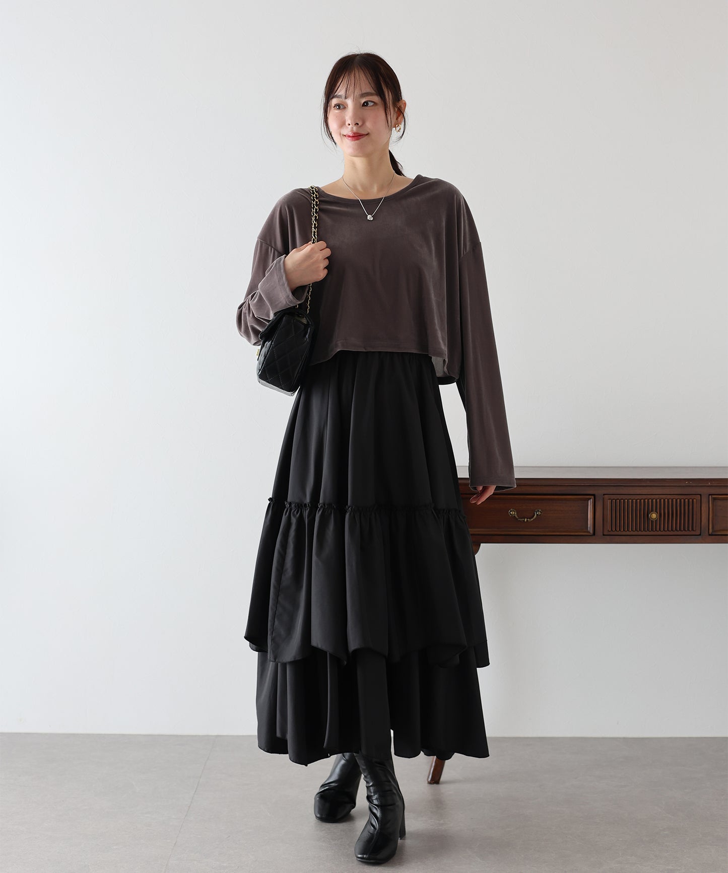 【SALE】シアーベロアショート丈ロンT【ネコポス】