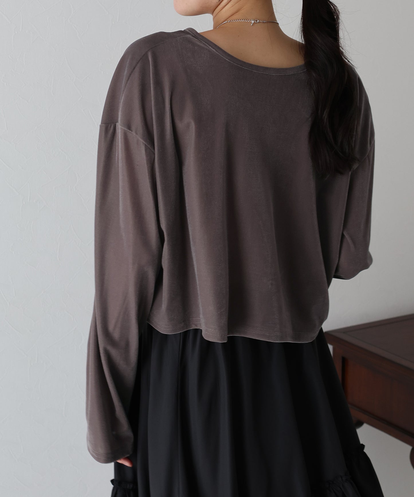 【SALE】シアーベロアショート丈ロンT【ネコポス】