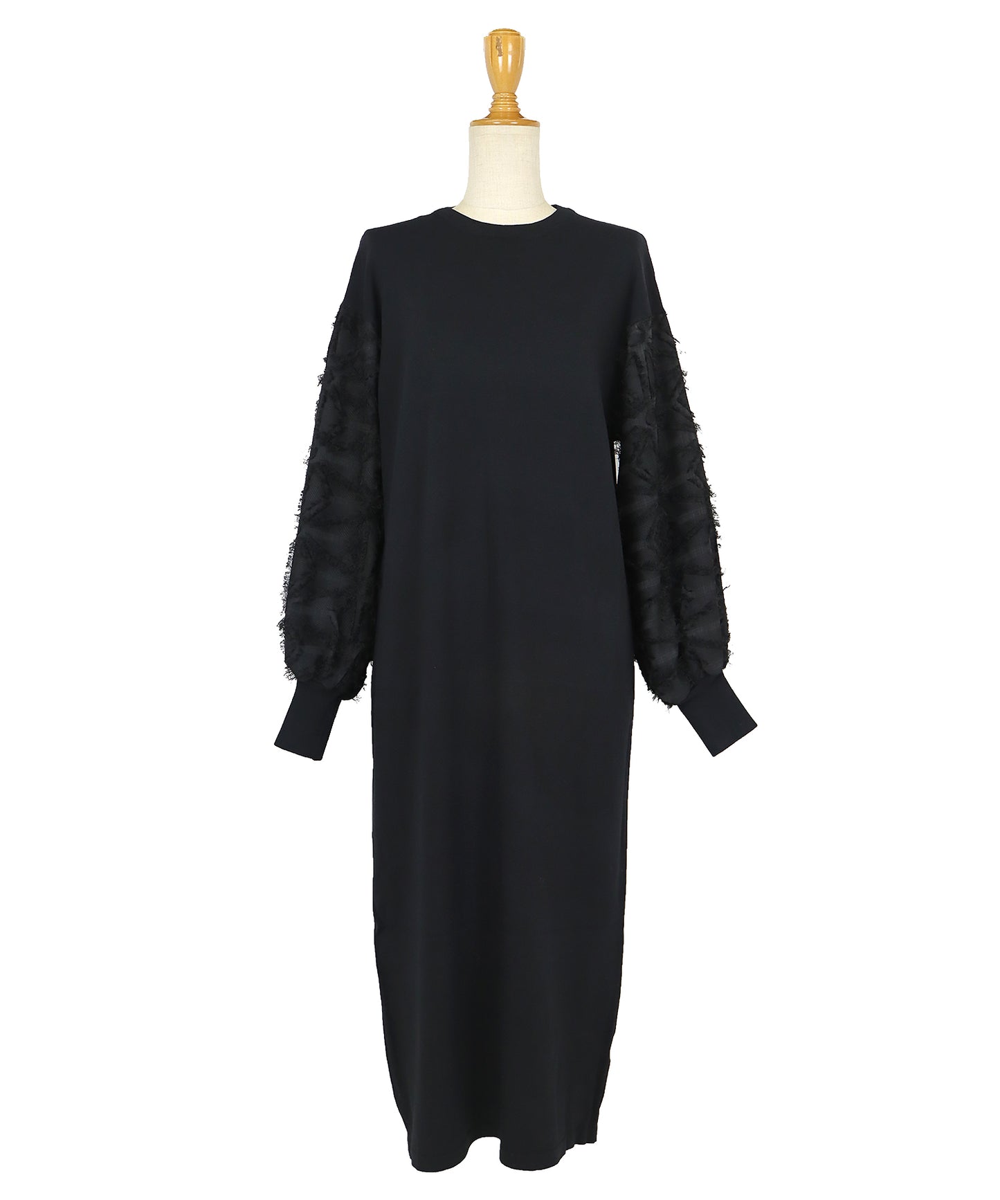 【TIME SALE】カットジャガード袖ニットワンピース