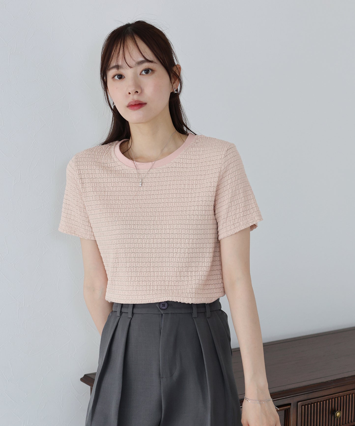 【SALE】襟配色ボーダーTシャツ【ネコポス】