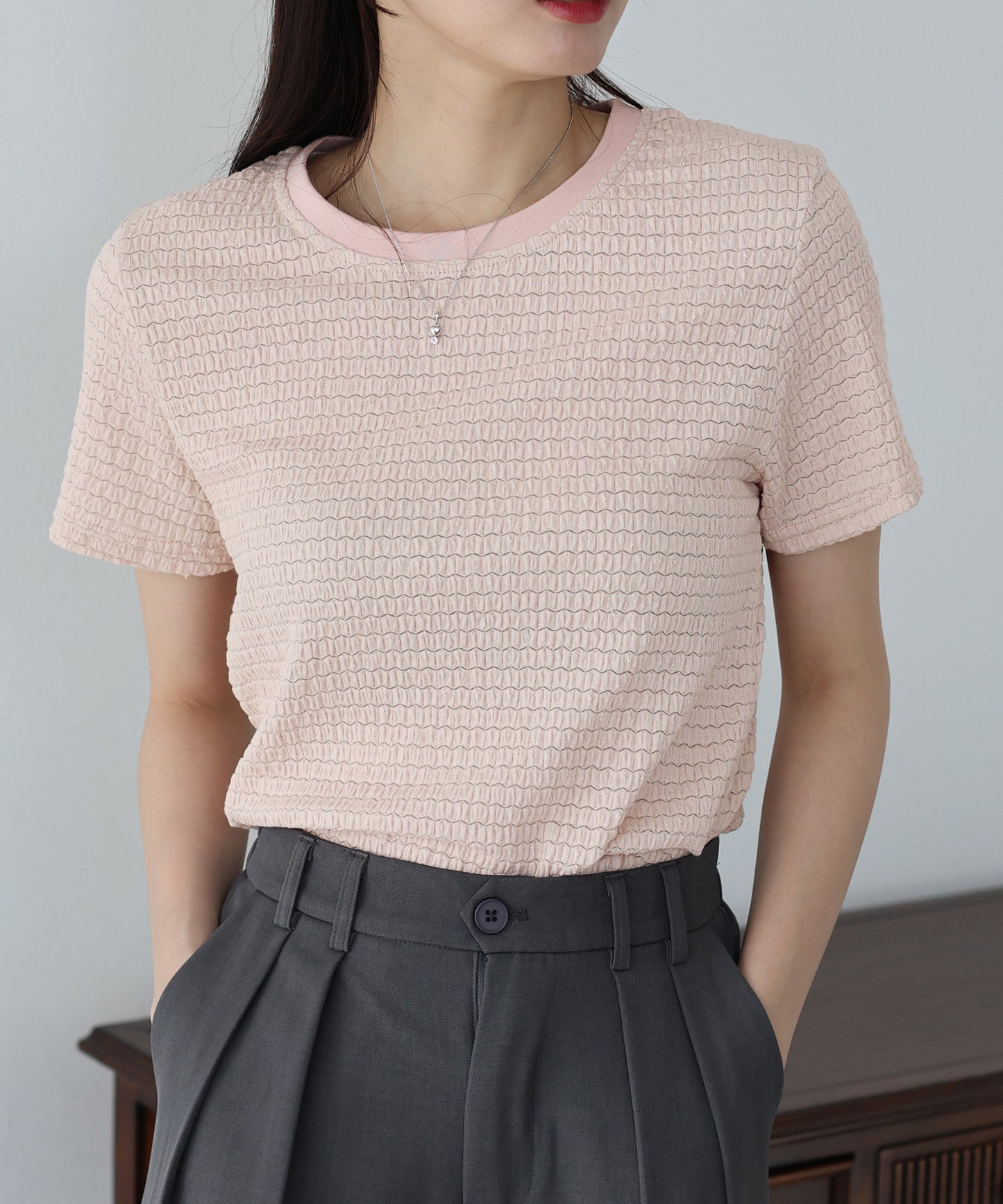 【SALE】襟配色ボーダーTシャツ【ネコポス】