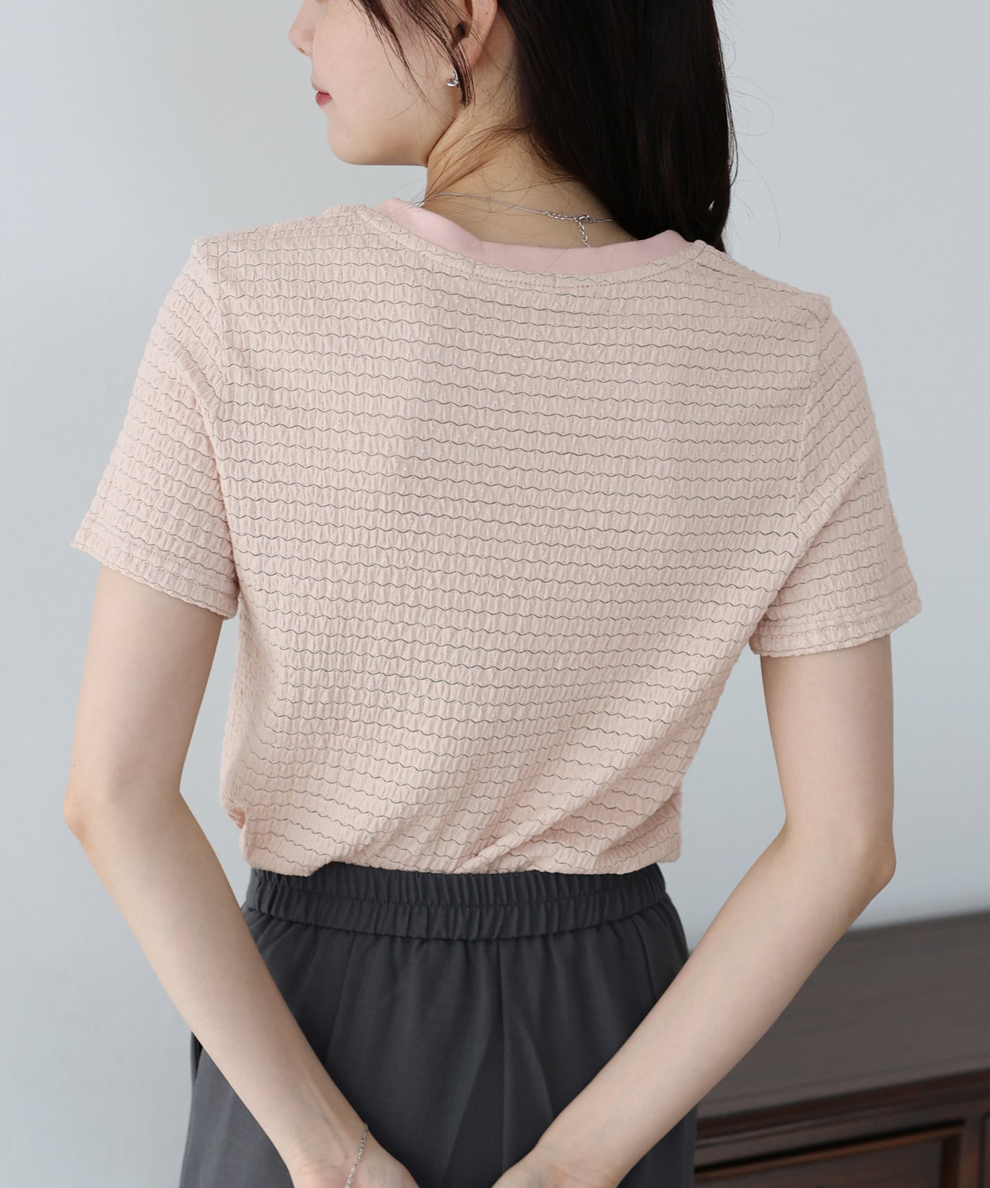 【SALE】襟配色ボーダーTシャツ【ネコポス】