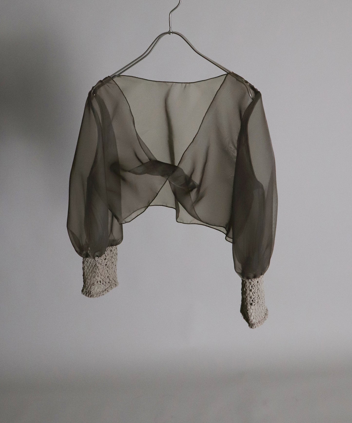 【SALE】リボンデザインシアーボレロ&クロシェレースドレス