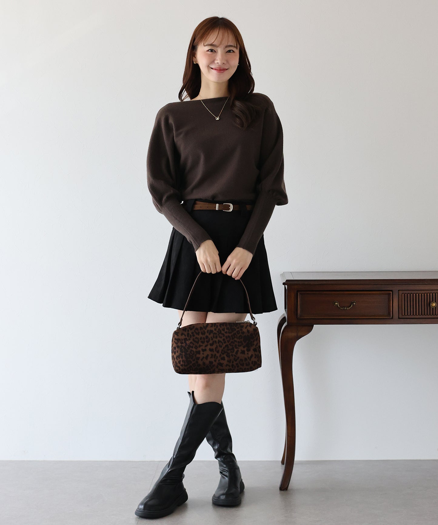 【早割5%OFF】ウール混ボリュームスリーブドルマンニット