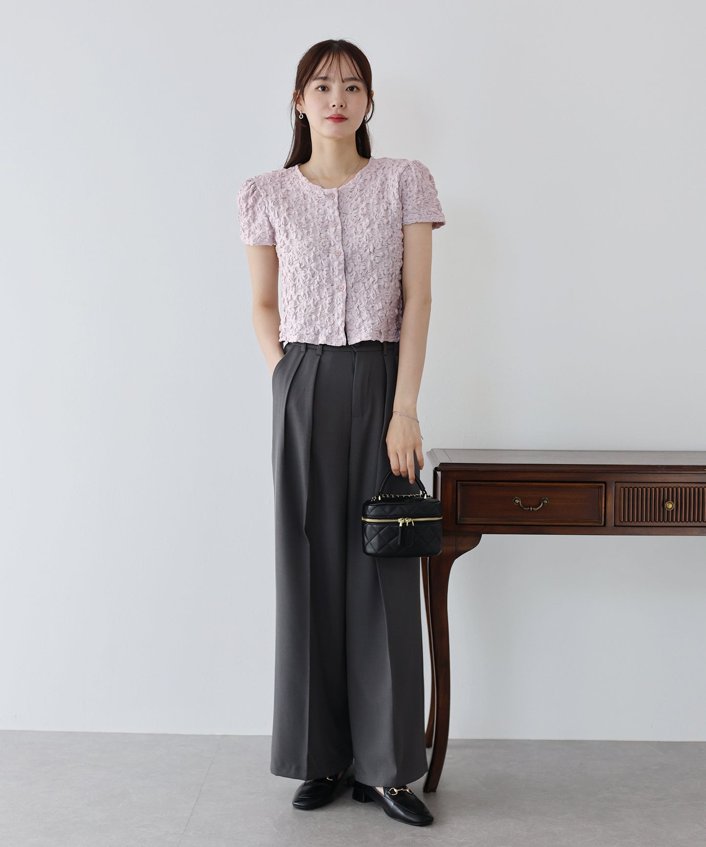 ワッフルカーディガン