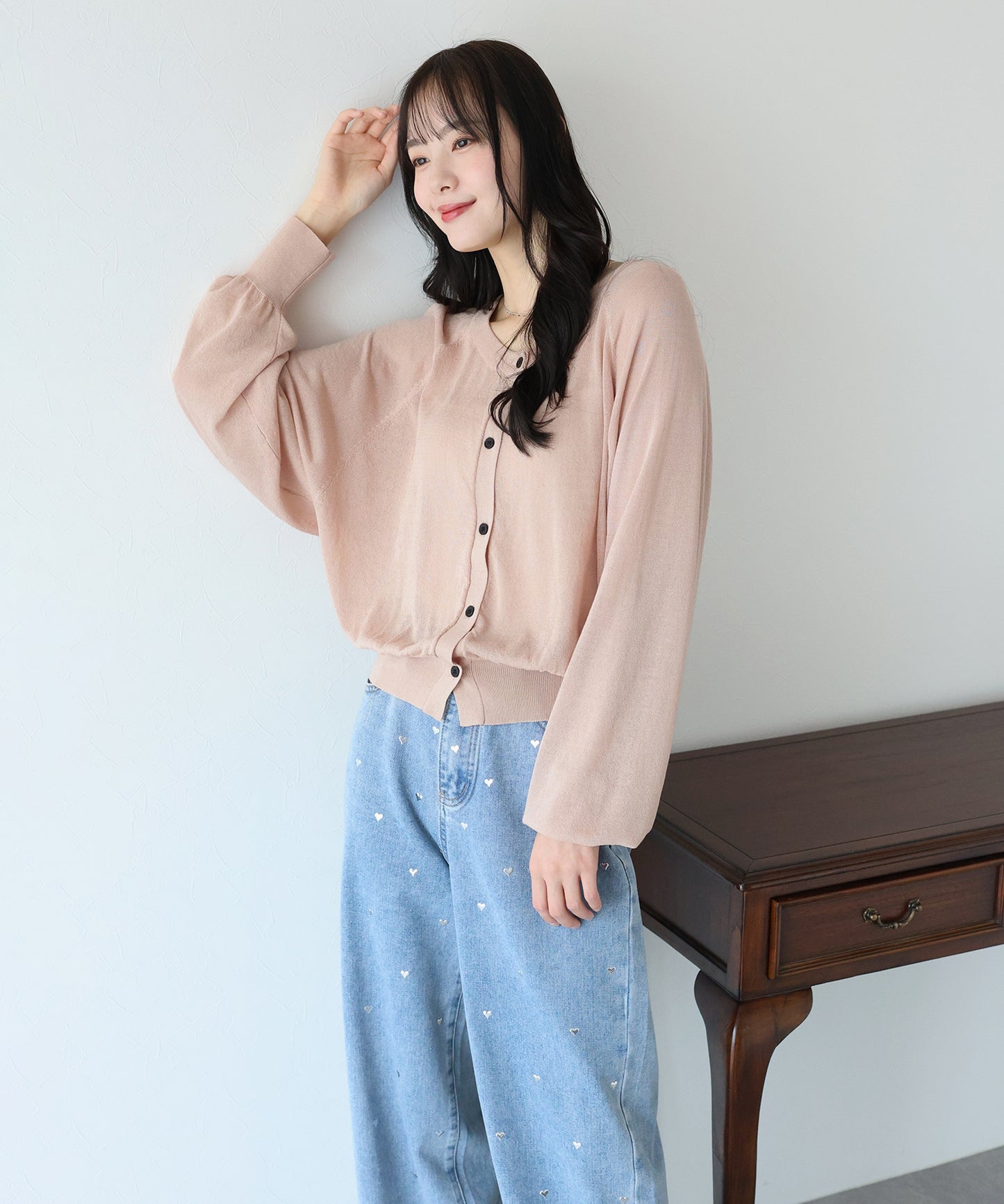 【SALE】UVカット ラグランシアーニットカーディガン【ネコポス】