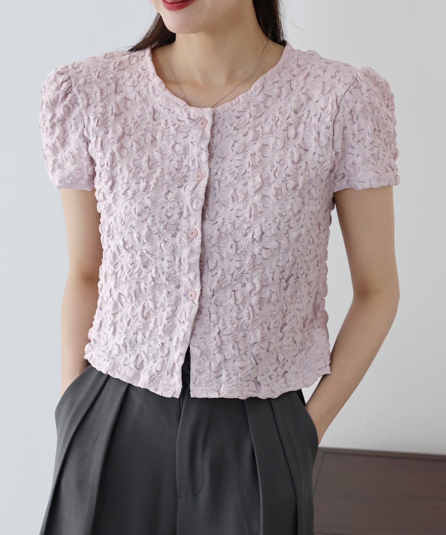 ワッフルカーディガン