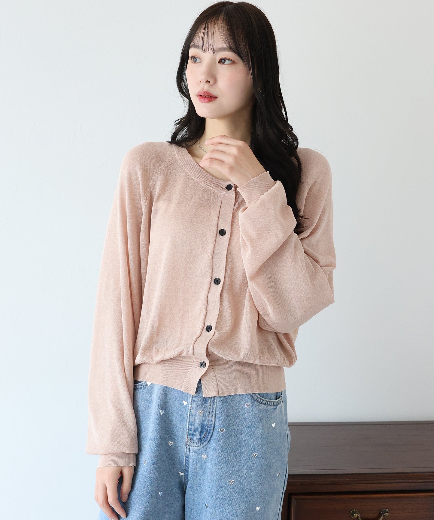 【SALE】UVカット ラグランシアーニットカーディガン【ネコポス】