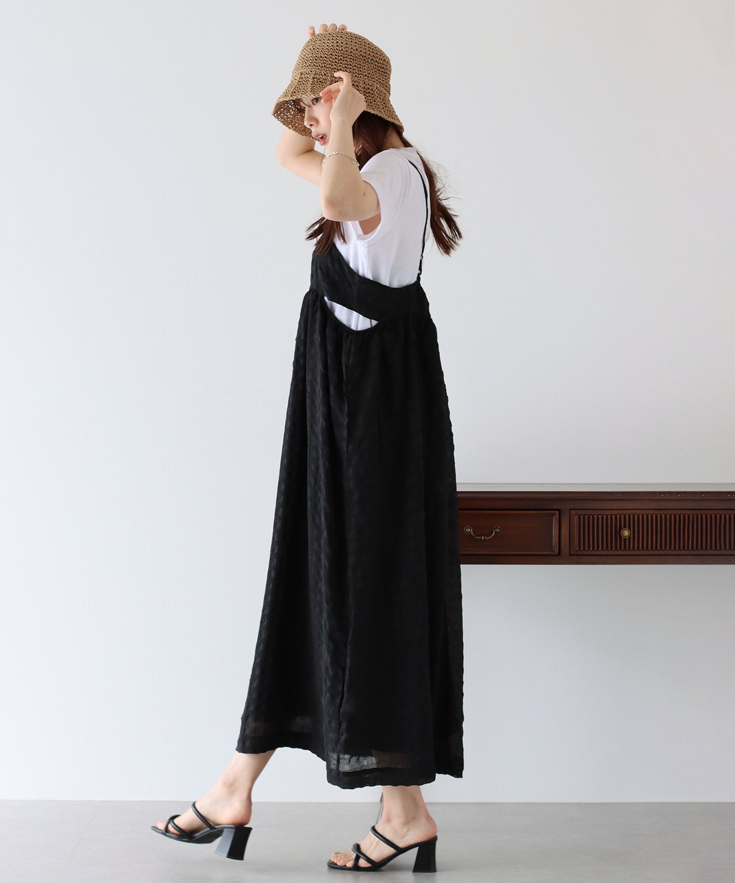 【SALE】シアーチェックキャミワンピース