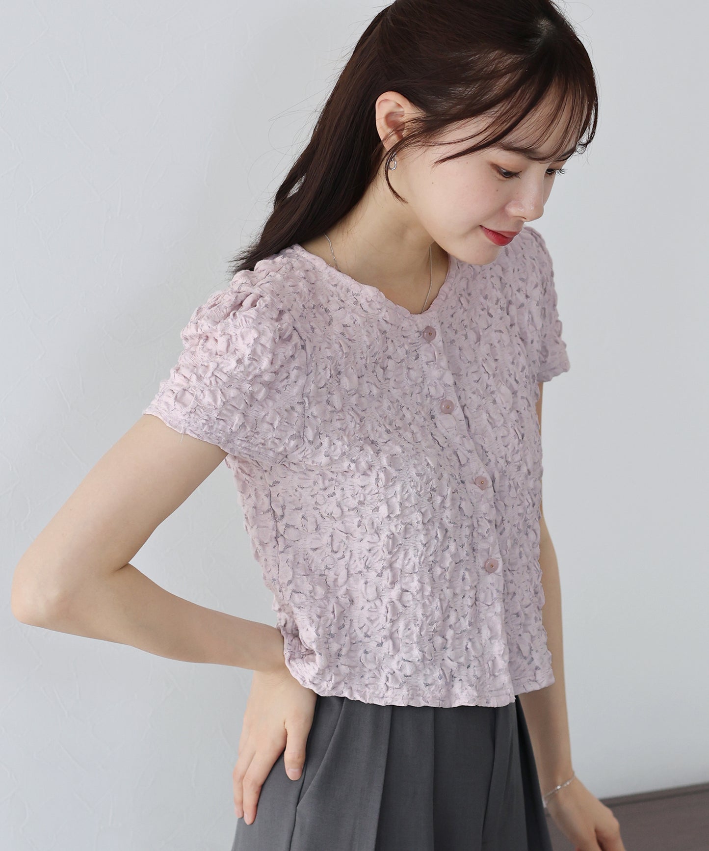 ワッフルカーディガン