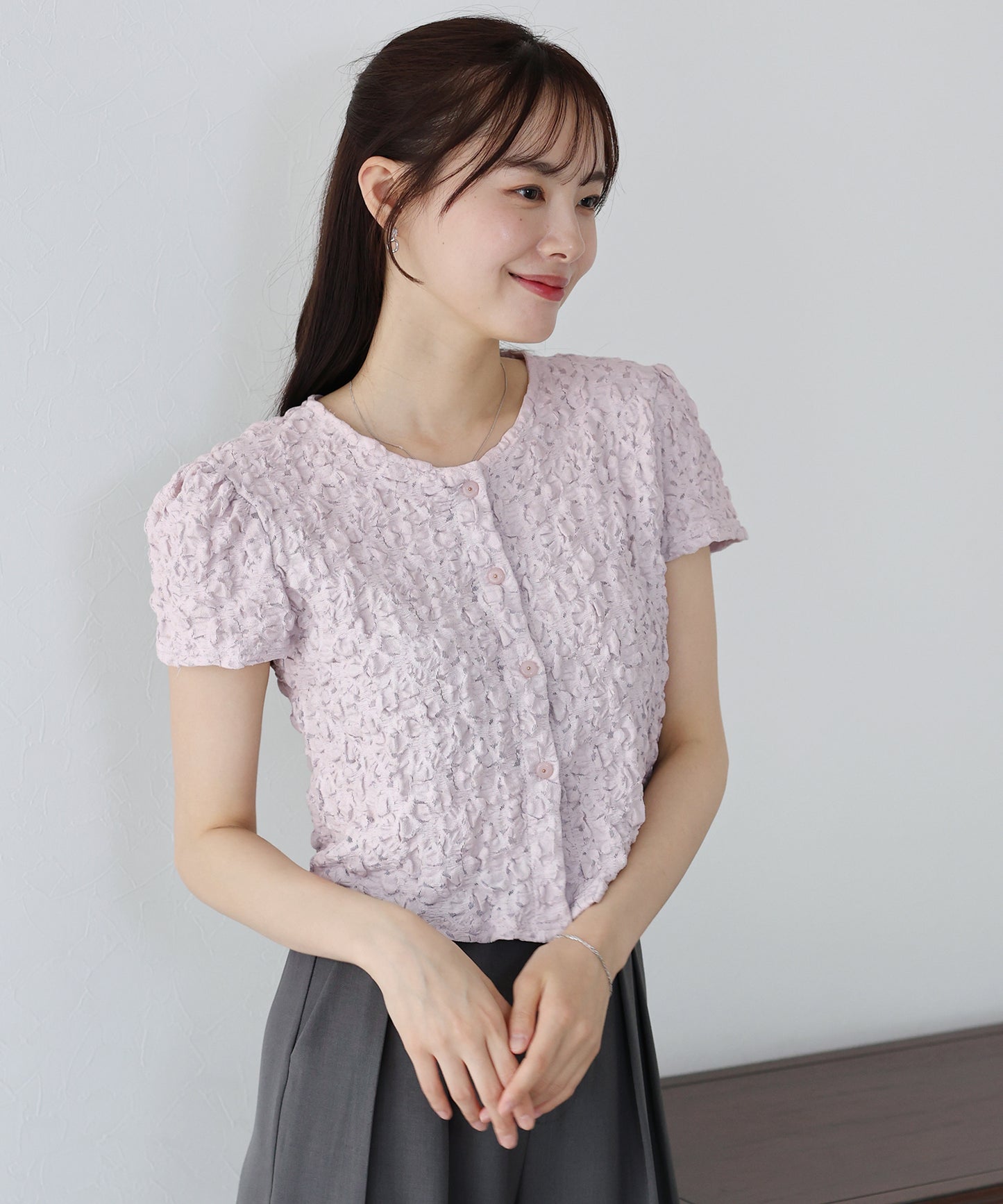 ワッフルカーディガン