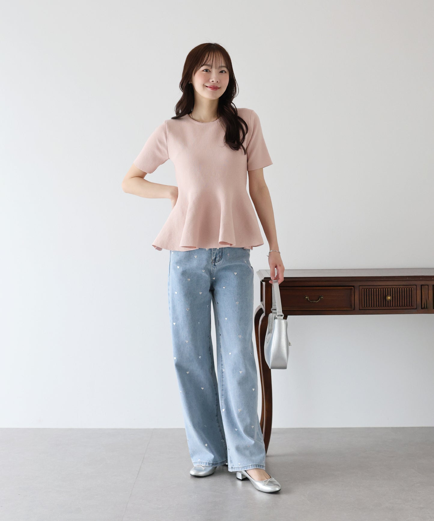 【TIME SALE】ペプラムニットトップス