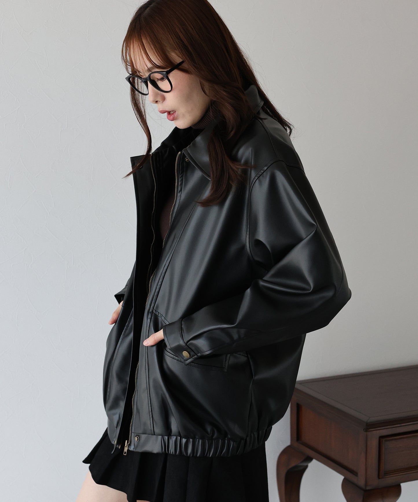 【早割5%OFF】フェイクレザージャケット