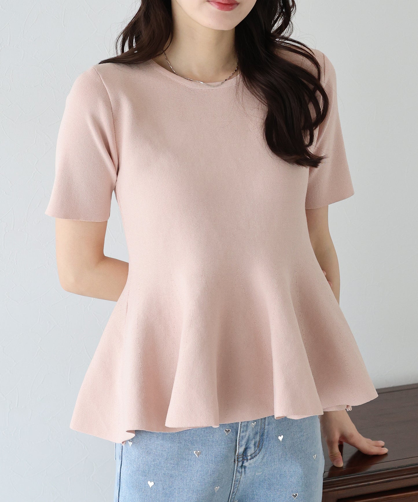 【TIME SALE】ペプラムニットトップス