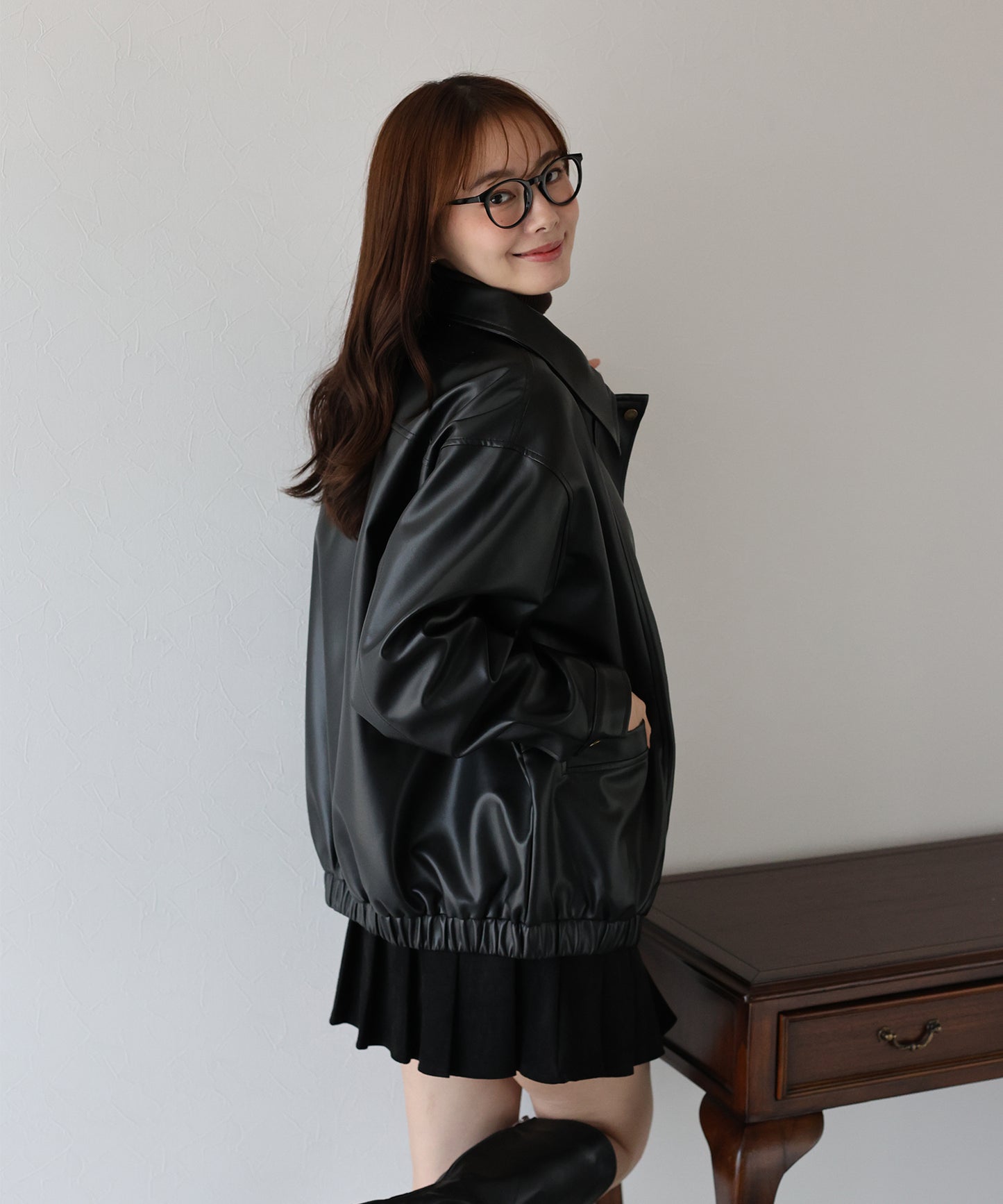 【早割5%OFF】フェイクレザージャケット