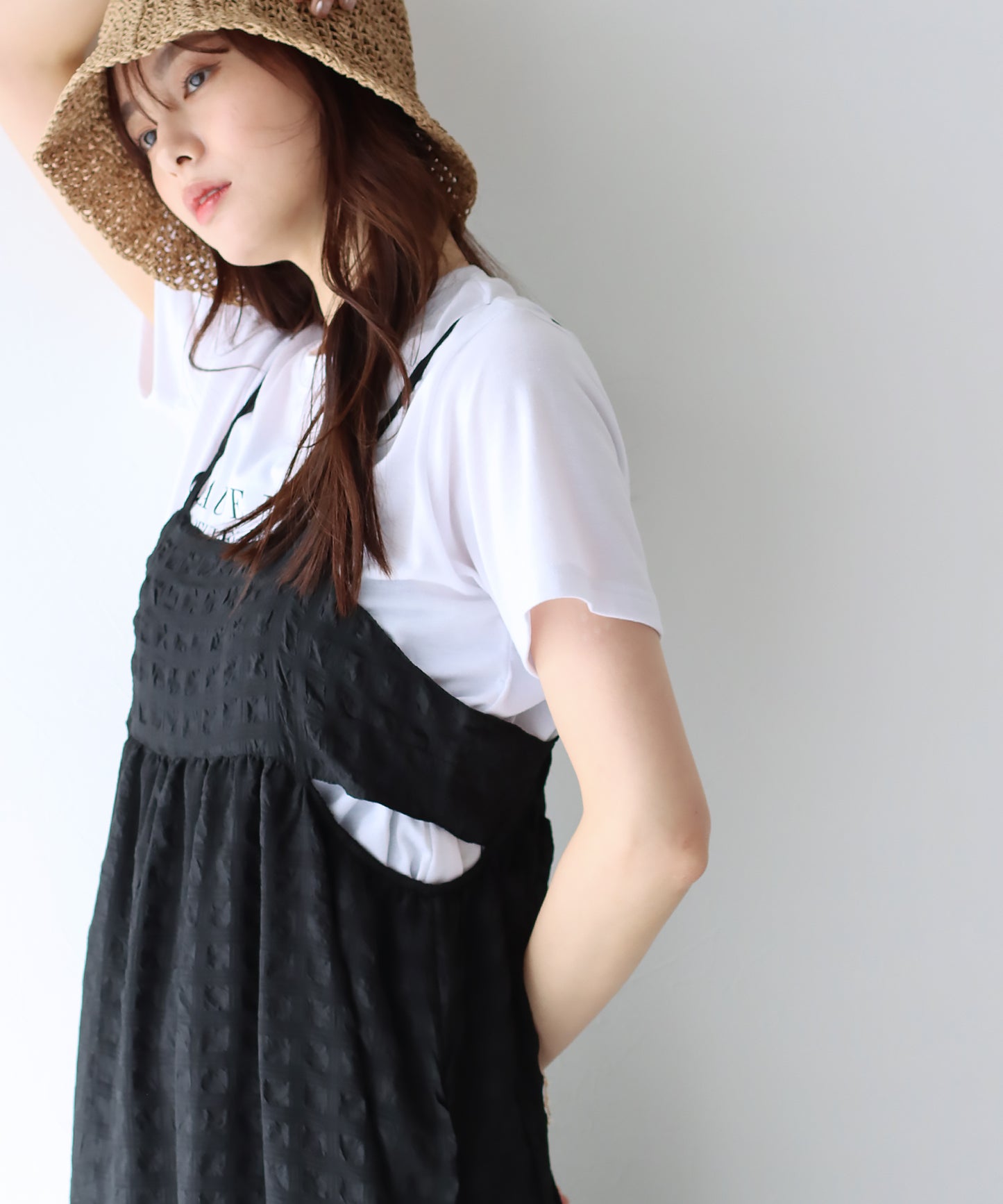 【SALE】シアーチェックキャミワンピース