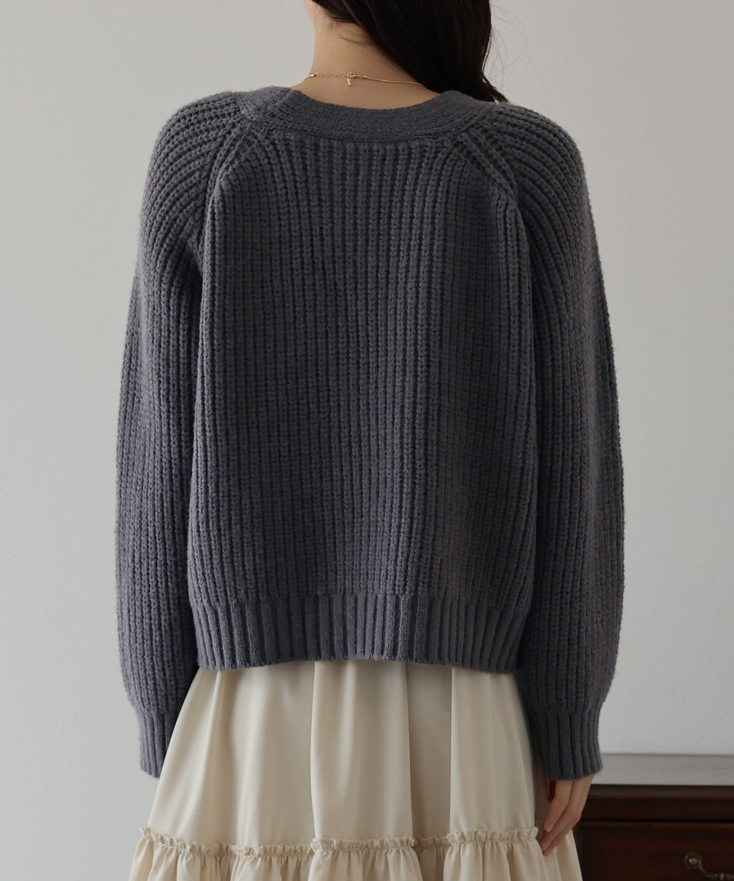 ビジューリボンボタンカーディガン